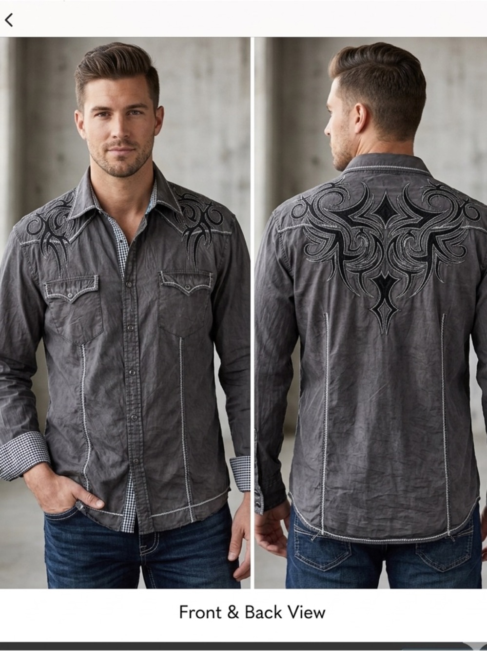 🔥 HOUSE OF LORDS Tribal Graphic Button Down Size L🔥